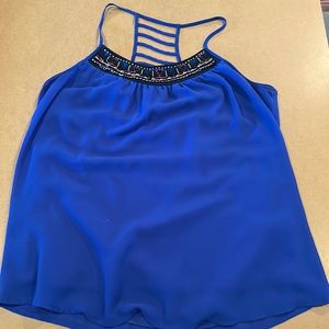 Studio Y Blue Embellished Tank